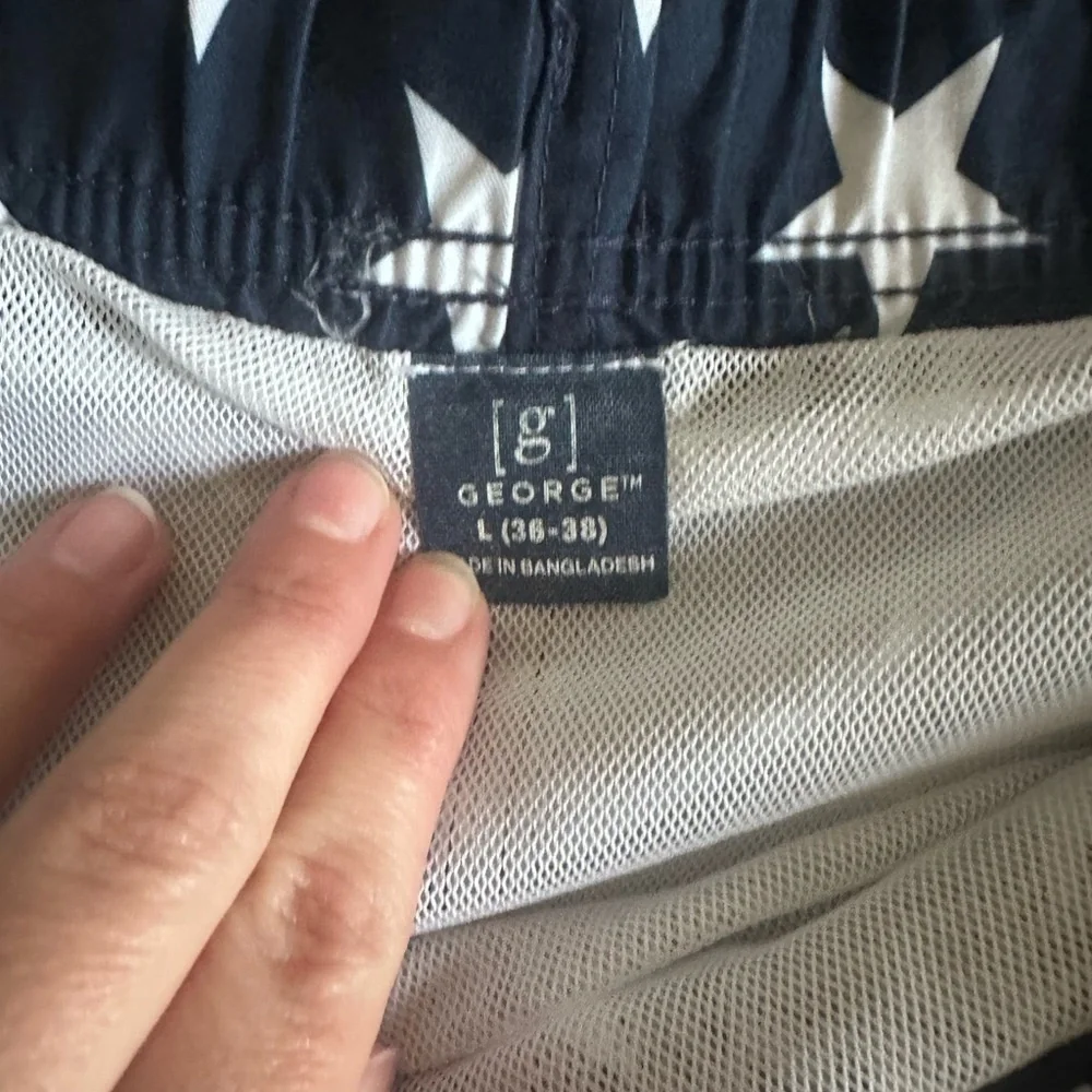 George Blue and White Star Swim Trunks - Picture 2 of 4